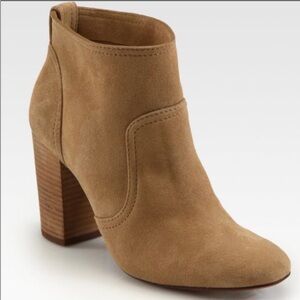 Tory Burch Lindsay Tan Suede Ankle Boots